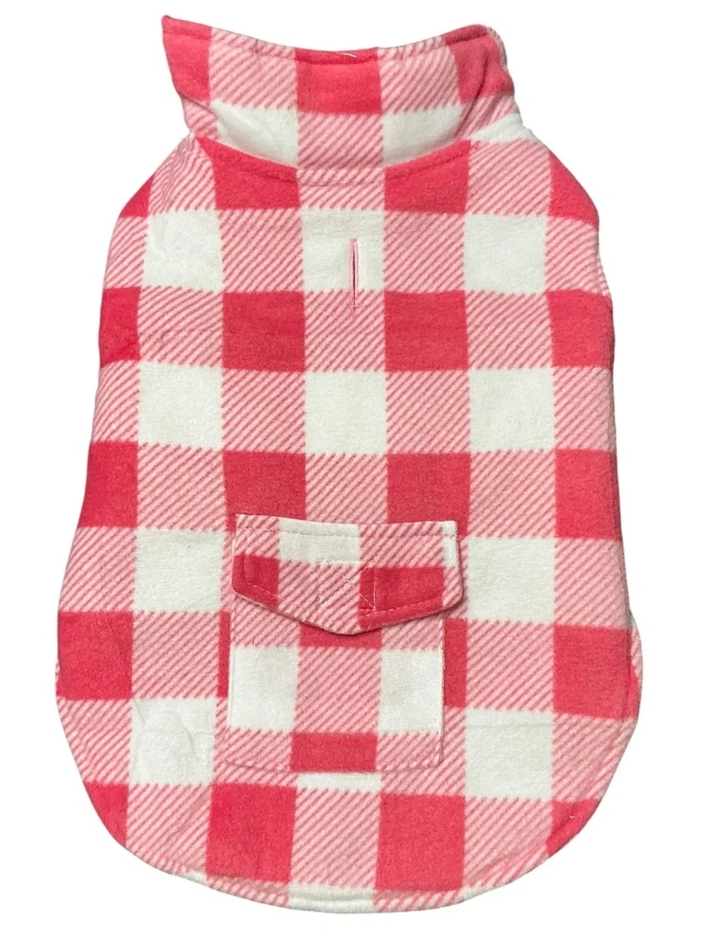 Pink Plaid Cozy Fleece Dog Jacket Coat